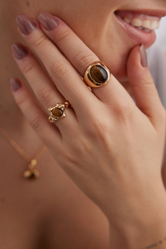 Sterling Silver Tiger Eye Stone Ring